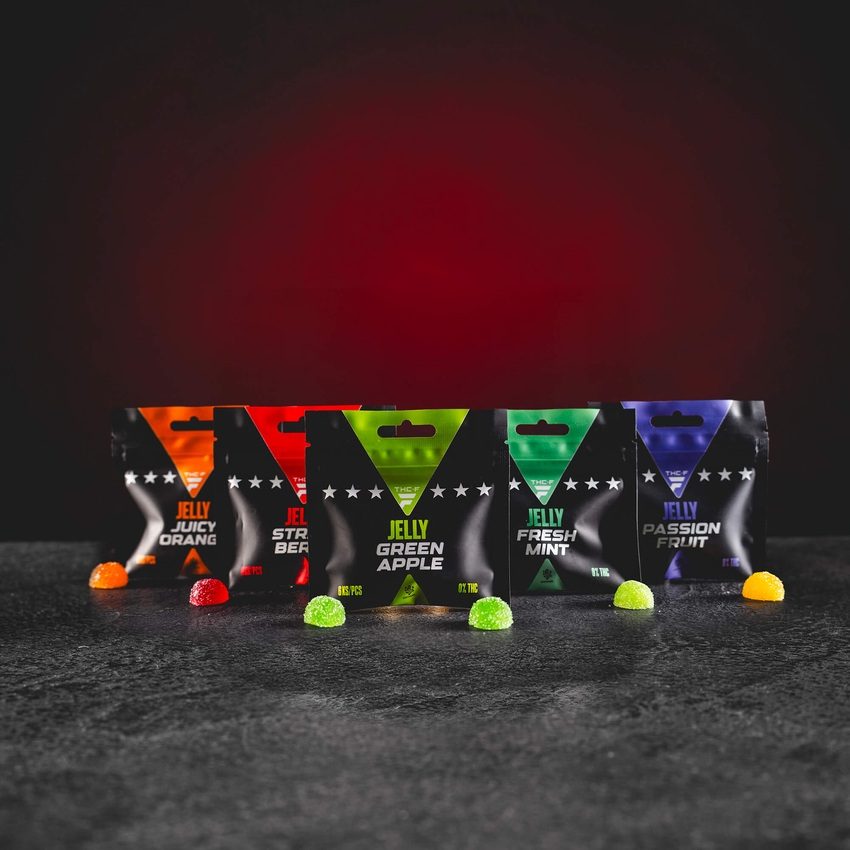 Premium THF Jelly Sammlerset – 6 Fruchtgelees mit moderner THF-Formel, in fünf Geschmacksrichtungen, für entspannte, diskrete Anwendung und gute Stimmung.