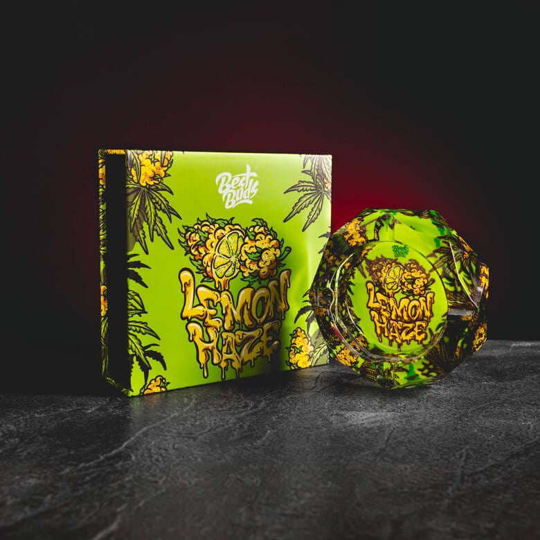Lemon Haze crystal glass ashtray