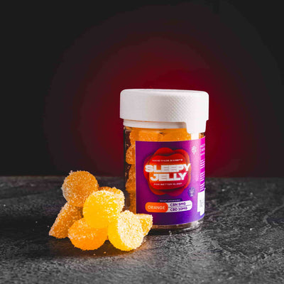Schlafgelée Orange Kratom Welt Süßigkeiten Schlafgelée mit CBD zum Entspannen