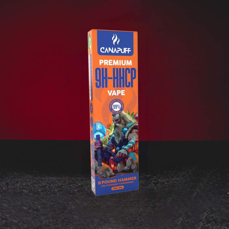 9H-HHCP Vape 99% 1ml 9 Pound Hammer – moderner Vape mit Zitrusaroma, Kiefernoten und würzigem Charakter premium disposable vape met 9H-HHCP cannabinoïde vape desechable premium con cannabinoide 9H-HHCP