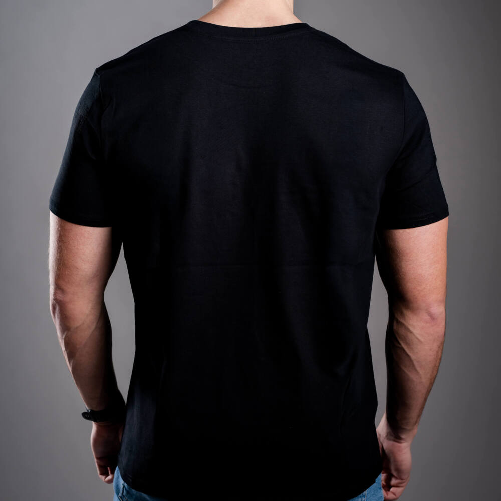 Kratom World Herren T-Shirt mit dem Motiv „damn bro, go buy KRATOM” – originaler Merch für Kratom-Liebhaber und Fans der Marke Kratom World, stilvolles Streetwear-Design mit auffälligem Druck, bequemes T-Shirt für den täglichen Gebrauch, ideal für die Stadt, Events oder als Sammlerstück für die Kratom-Community, Rückseite-black