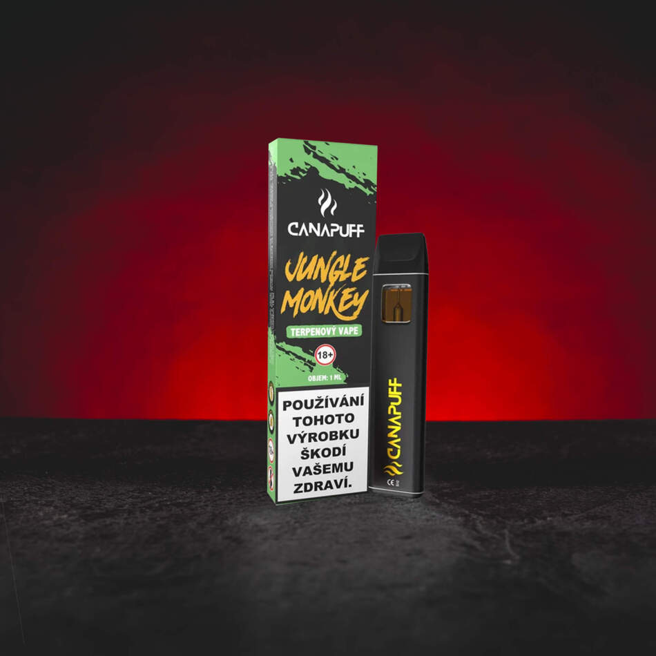 Kratom World Terpene Vape Jungle Monkey 1 ml – Cannabis-Terpene mit tropischen Früchten, Zitrus- und Kräuternoten colección de vapes de terpenos de cannabis con diferentes perfiles aromáticos collectie cannabisterpeen-vapes met verschillende aromaprofielen