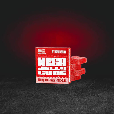 TH Odyssey MEGA Jelly Cubes 120 mg Strawberry – Premium-Fruchtgelee mit natürlichem Hanföl und süßem, fruchtigem Erdbeergeschmack gelatina de frutas premium con aceite de cáñamo natural premium fruitgelei met natuurlijke hennepolie en exotische