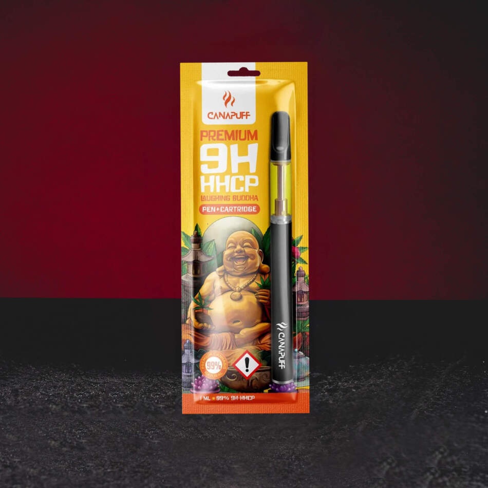 Vape Set 9H-HHCP 99% 1ml Laughing Buddha – Premium Vape Set mit schwarzem Lakritz-, Zedern-, Zimt- und intensivem Dieselaroma