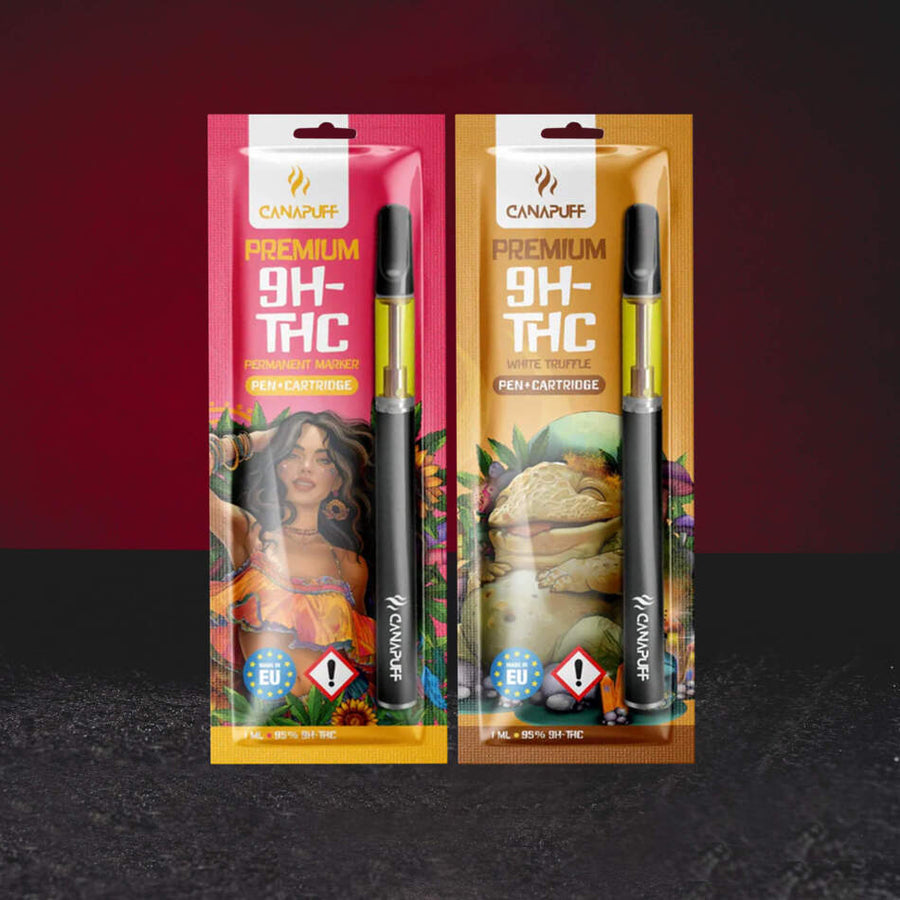 Vape Set 9H-TH 95% 1ml – Premium Vape Set mit 9H-TH Cannabinoid in den Varianten White Truffle und Permanent Marker premium vape set met 9H-TH cannabinoïde in de varianten premium vape set con cannabinoide 9H-TH en variantes