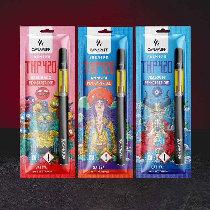 Vape Set THP420 1ml 79% – Premium Vape Set mit THP420 Cannabinoid in den Varianten Jealousy, Original Z und Amnesia