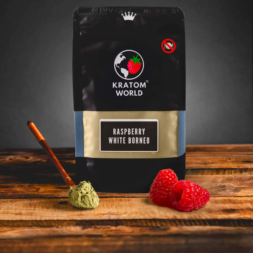 White Borneo Kratom – weißer Kratom von Borneo mit klarem Profil für mentale Leistung, feines Pulver für Sammlerzwecke, erhältlich bei Kratom World